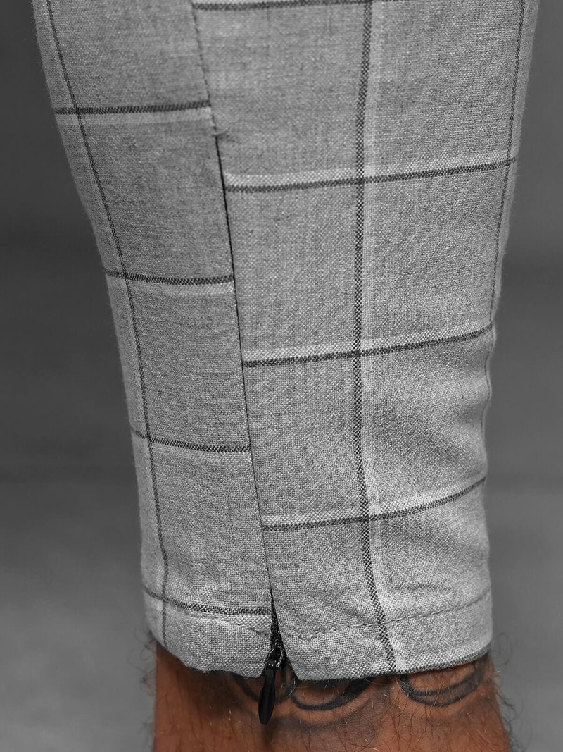 Pantaloni chino bărbaţi gri OZONEE DJ/550172