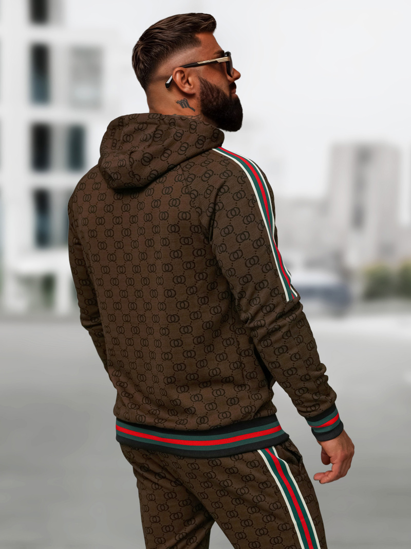 Compleu sport bărbaţi bej închis OZONEE O/FF5111AB