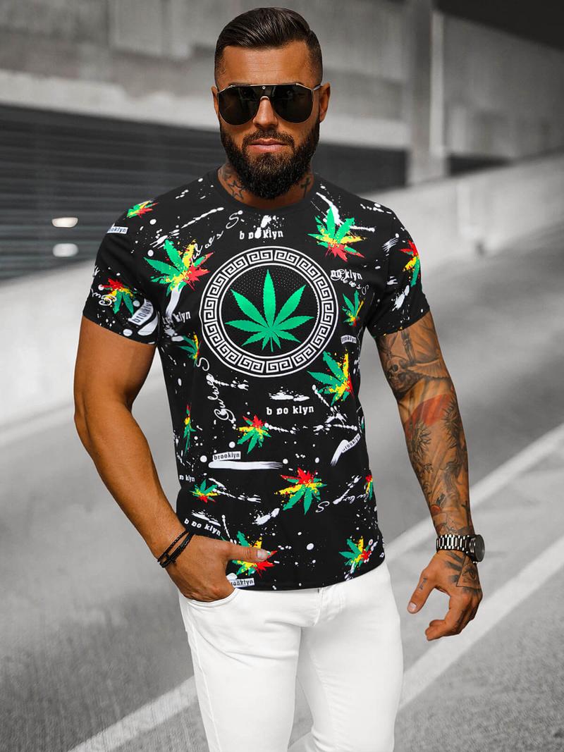 Tricou bărbați negru OZONEE O/T131/3