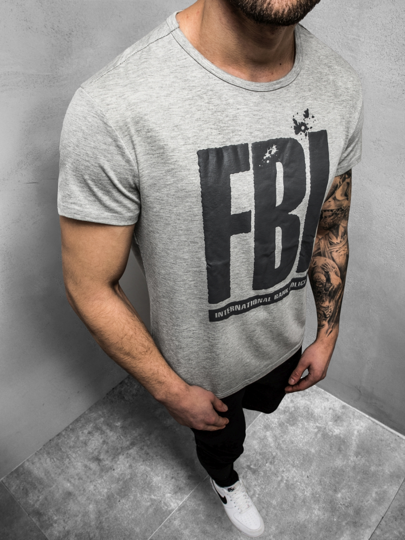 Tricou bărbați gri OZONEE JS/SS100730Z