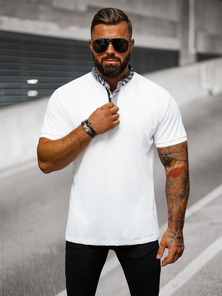 Tricou polo bărbați albă OZONEE O/DA803
