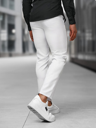 Pantaloni chino bărbaţi albi OZONEE DJ/5526Z