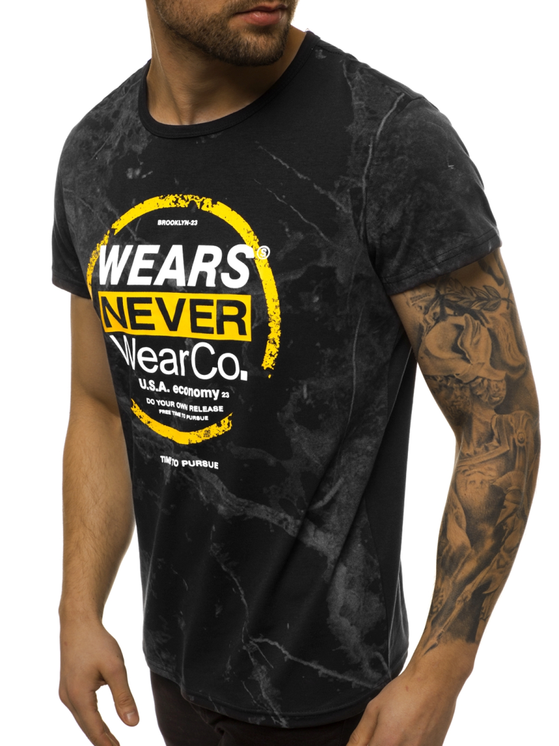 Tricou bărbați negru OZONEE JS/SS10925