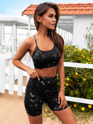 Trening din două piese pentru dame negru OZONEE O/XL015/1Z