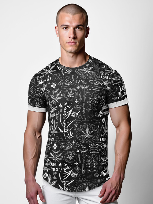 Tricou bărbați negru OZONEE O/P1347Z
