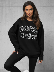 Bluză oversize neagră OZONEE O/SWE23055