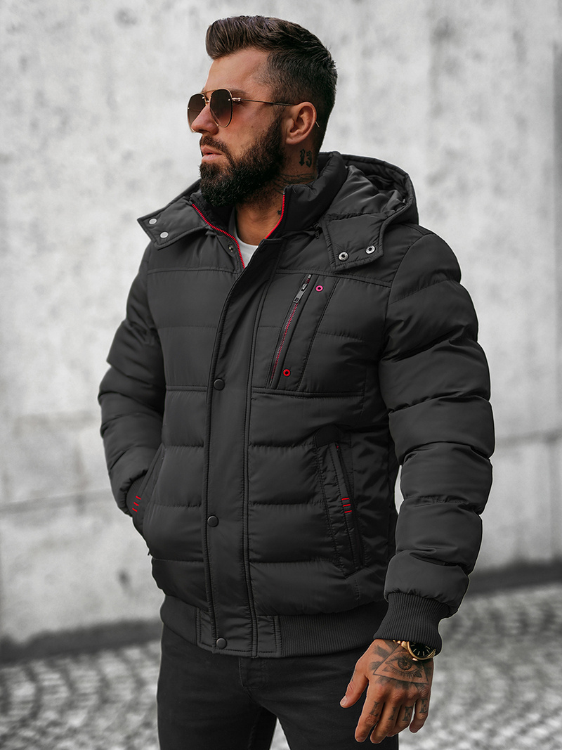 Jachetă bărbați neagră OZONEE JB/JP1185Z