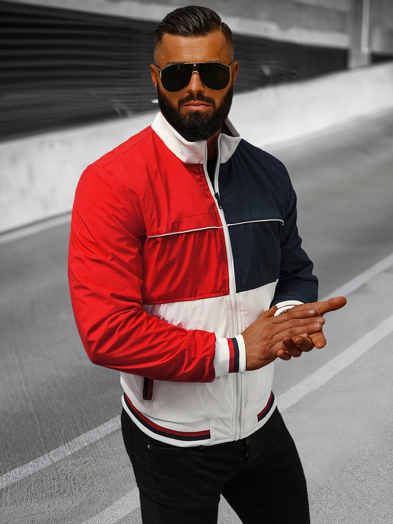 Jachetă de primăvară bărbați albă OZONEE JS/84M3003/281