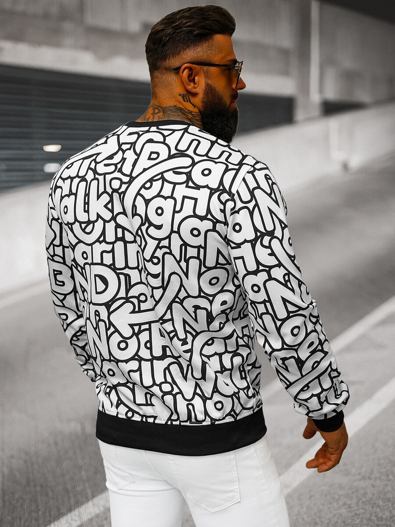 Hanorac bărbați alb OZONEE JS/8B1137/1