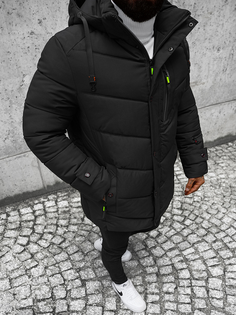 Geacă de iarnă parka bărbați neagră OZONEE JS/22M55/392