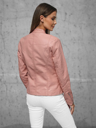 Geacă de piele pentru femei roz OZONEE JS/11Z8052