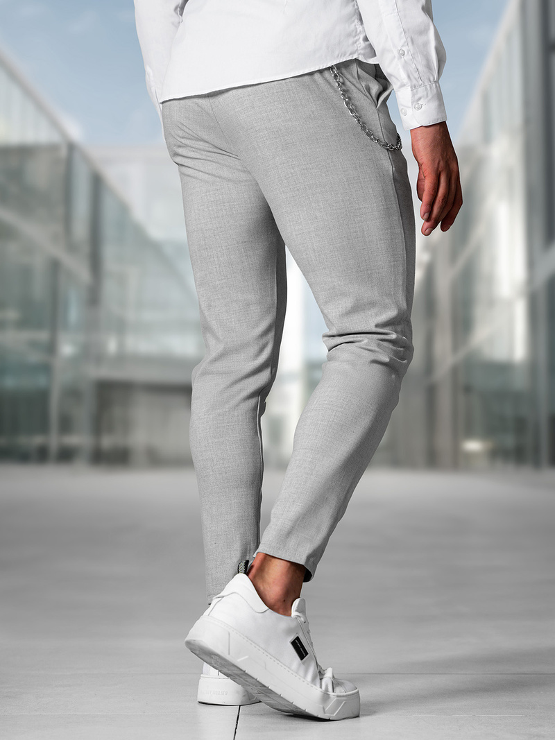 Pantaloni chino bărbaţi gri OZONEE DJ/3300Z