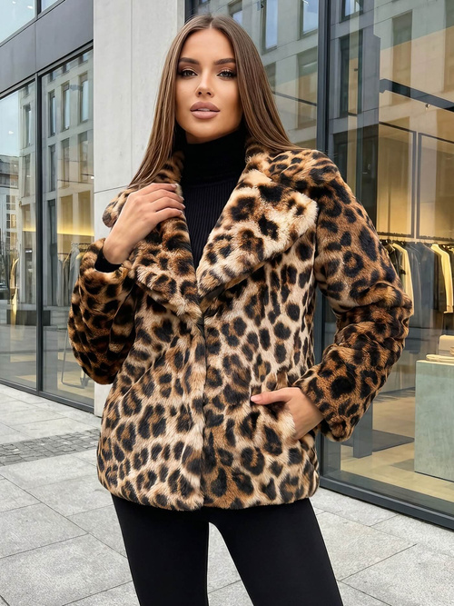 Geacă de femei bej și maro OZONEE JS/61M8500/158Z