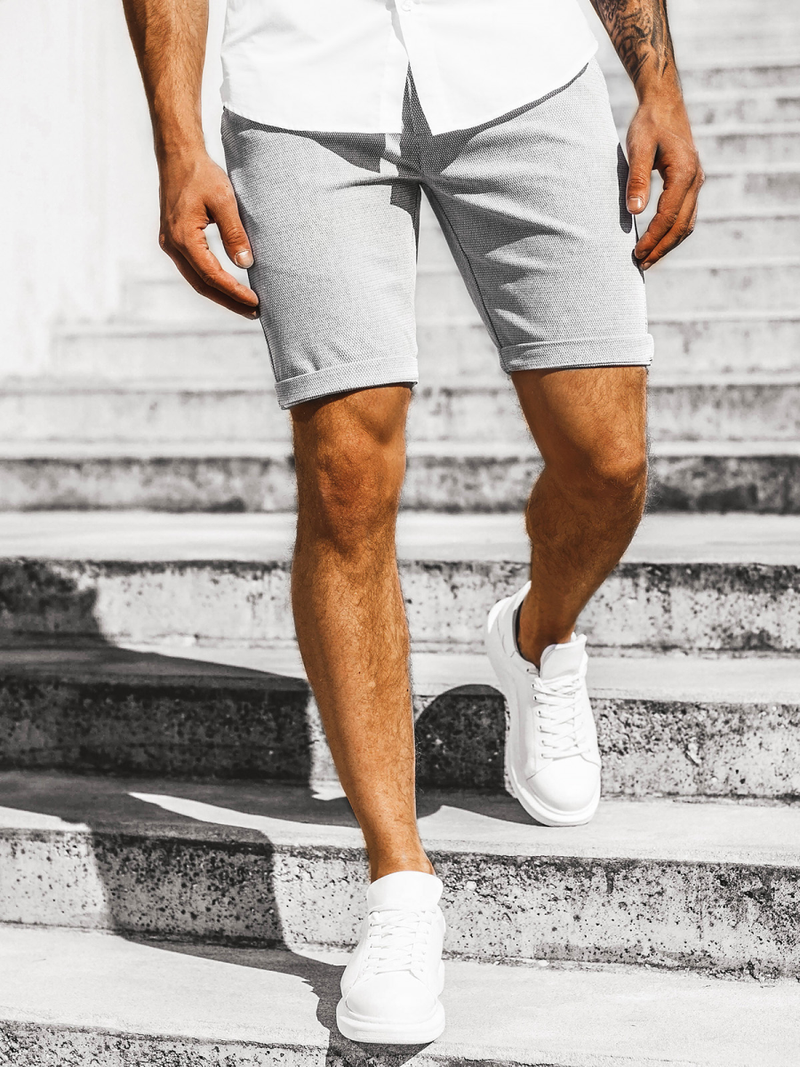 Pantaloni scurti chino bărbați gri OZONEE DJ/1005