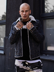 Jachetă de blugi bărbați antracit OZONEE JB/JP1109Z