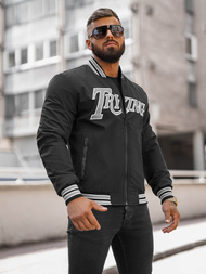 Jachetă de primăvară bărbați neagră OZONEE JS/84M3013/392Z