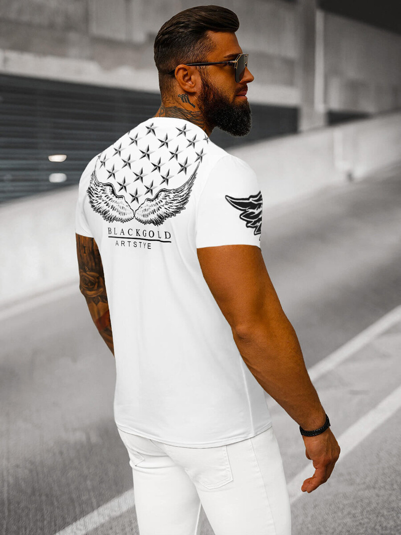 Tricou bărbați alb OZONEE NB/MT3053Z