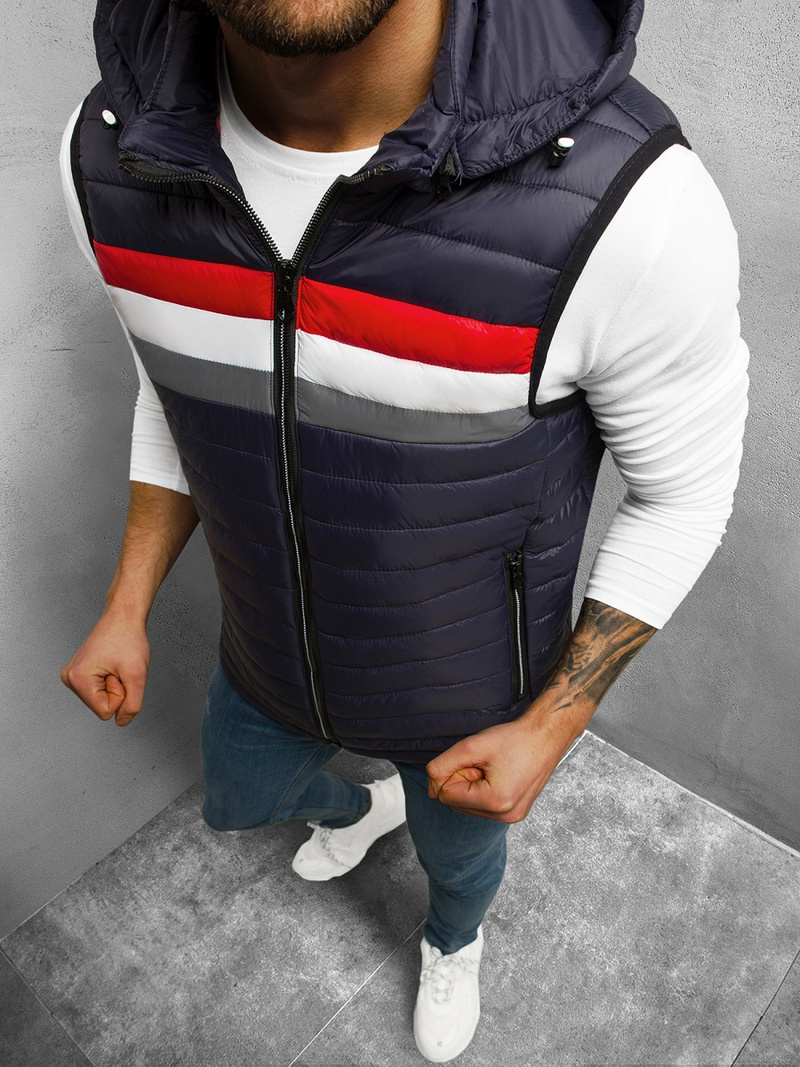 Vestă bărbați albastru marin OZONEE N/7107/2