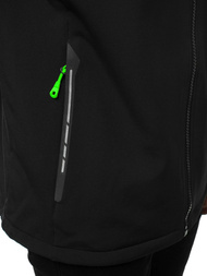 Jachetă bărbați SOFTSHELL negru-verde OZONEE GE/12268