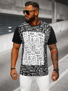 Tricou bărbați negru OZONEE O/T122/3Z