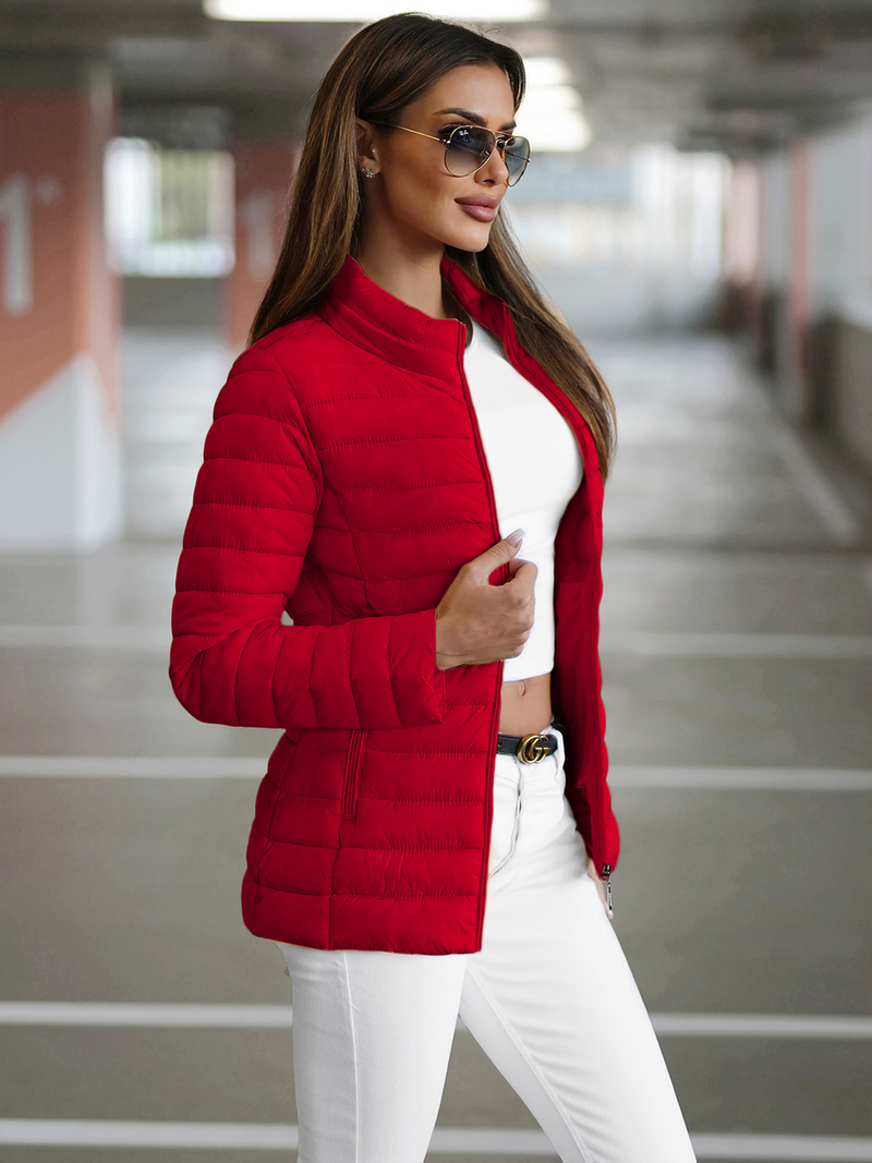 Jachetă de femei roșie OZONEE JS/16M9111/270Z