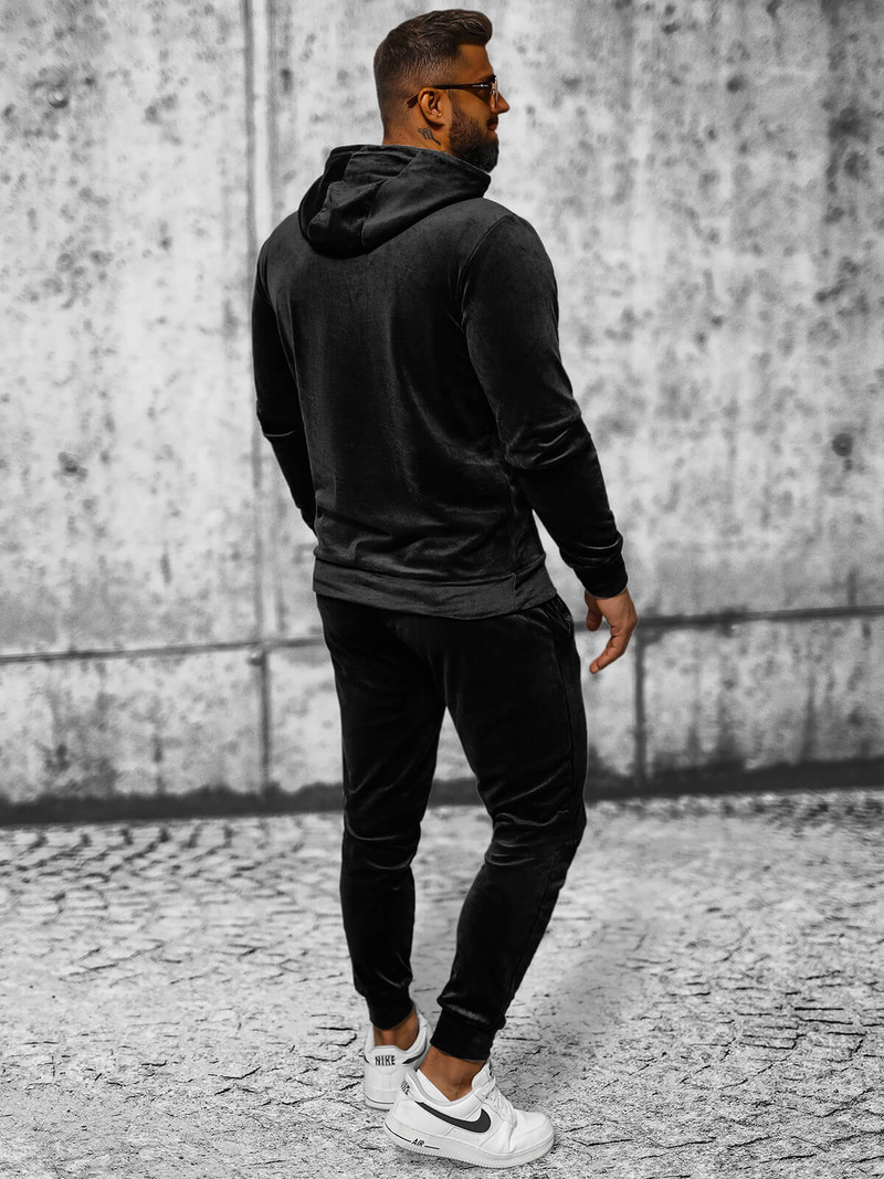 Trening catifea bărbați negru OZONEE JS/8C1171/3