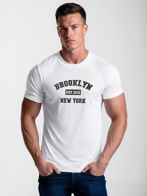 Tricou bărbați alb OZONEE NB/MT3134Z