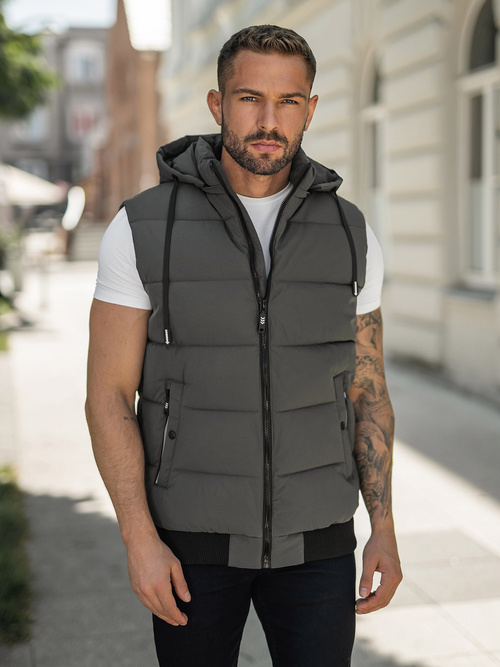Vestă bărbați antracit OZONEE JS/32M1780/105