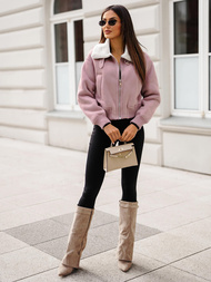 Geacă de femei roz pudră OZONEE O/81326