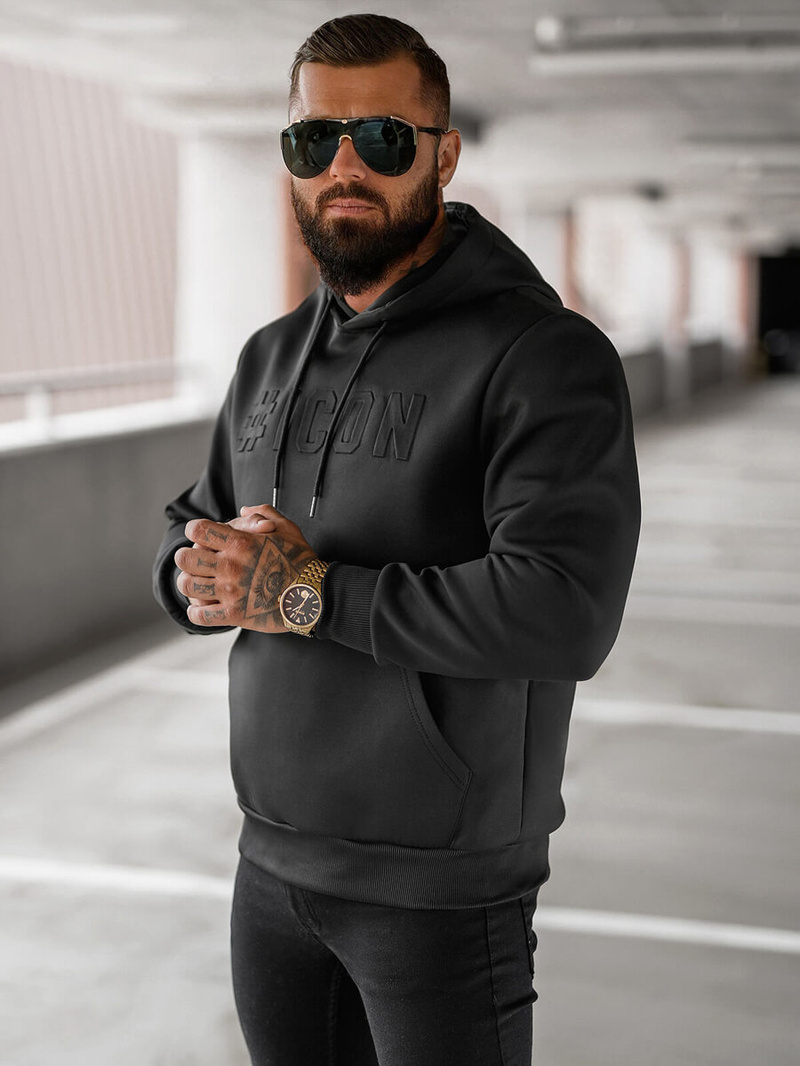 Hanorac bărbați negru OZONEE JS/27B6502/3Z