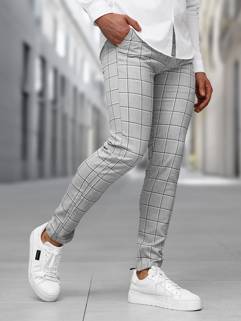 Pantaloni chino bărbaţi gri OZONEE DJ/5522Z