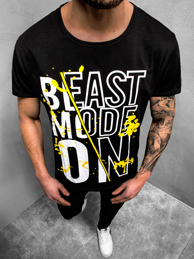 Tricou bărbați neagră OZONEE JS/KS1949Z