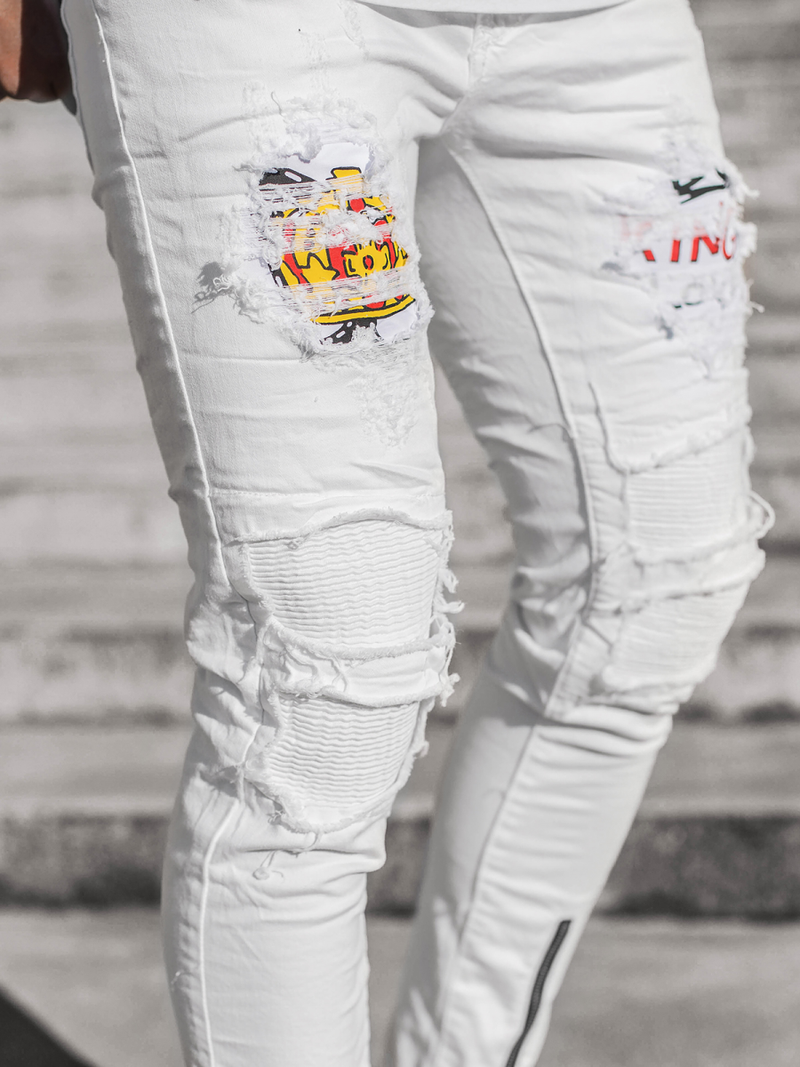 Blugi pentru barbati albi OZONEE T/82010