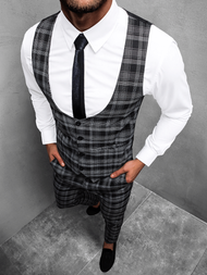 Set pentru bărbați - Vestă de costum cu pantaloni chino, negru OZONEE DJ/5601