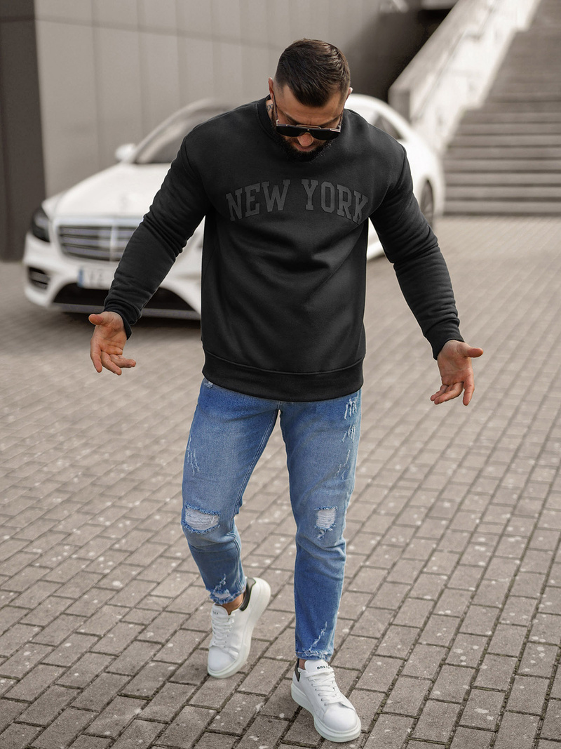 Hanorac bărbați negru OZONEE JS/8B1362/3