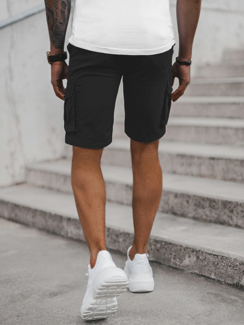 Pantaloni scurti chino bărbați negri OZONEE T/BB70010/1