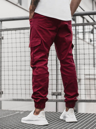 Pantaloni jogger bărbați bordo OZONEE A/404