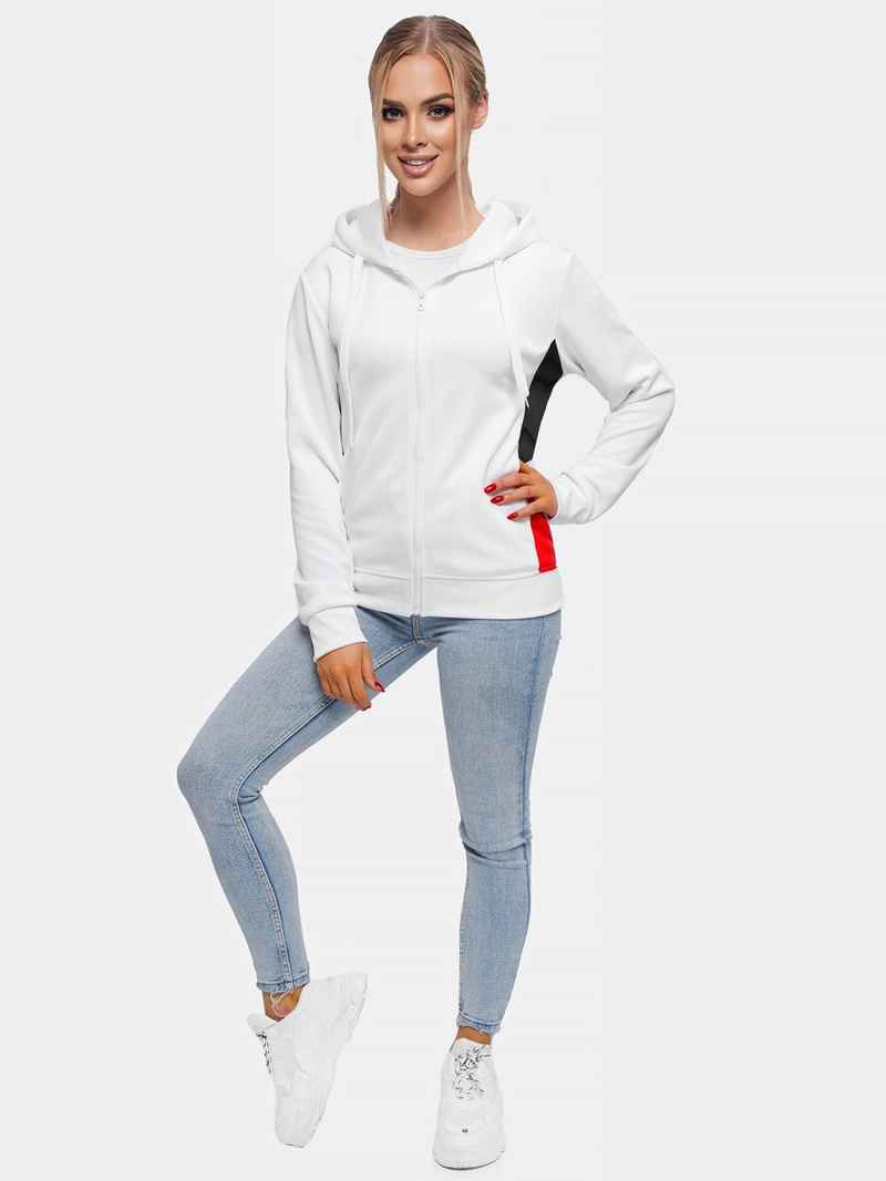 Hanorac femei albă OZONEE JS/JK88123/1Z