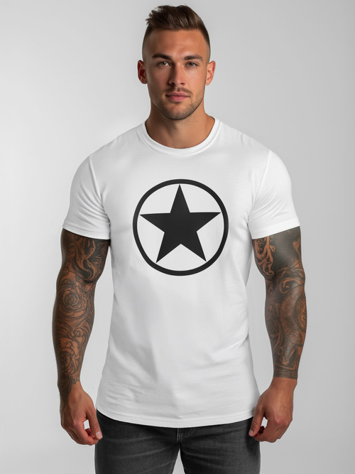 Tricou bărbați alb OZONEE NB/MT3151Z