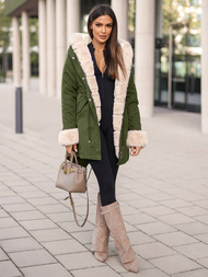 Geacă de iarnă damă verde OZONEE JS/M763/136Z