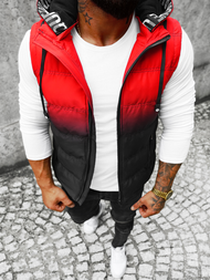 Vestă bărbați roșu-neagră OZONEE JS/M757/270