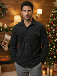 Cămașă bărbați neagră OZONEE O/GOM23040Z