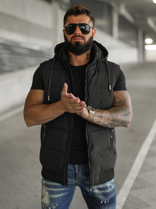 Vestă bărbați neagră OZONEE JS/32M1780/392Z