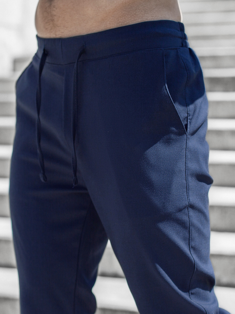 Pantaloni chino bărbaţi albastru marin OZONEE DJ/5574