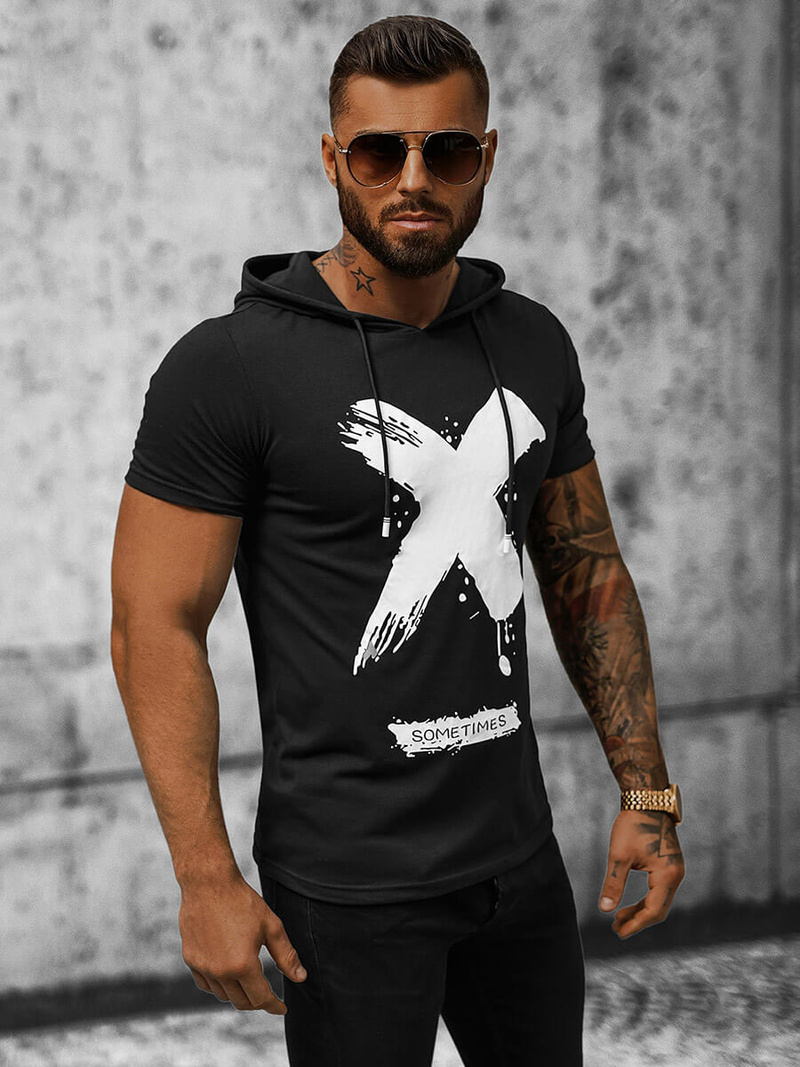 Tricou bărbați negru OZONEE JS/8T203