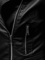 Geacă de piele pentru femei neagră OZONEE JS/11Z8028