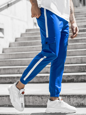 Pantaloni chino jogger pentru bărbați albaștri OZONEE DJ/5580