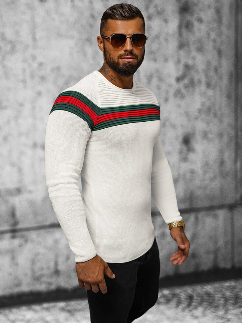 Pulover bărbați écru OZONEE L/2457Z