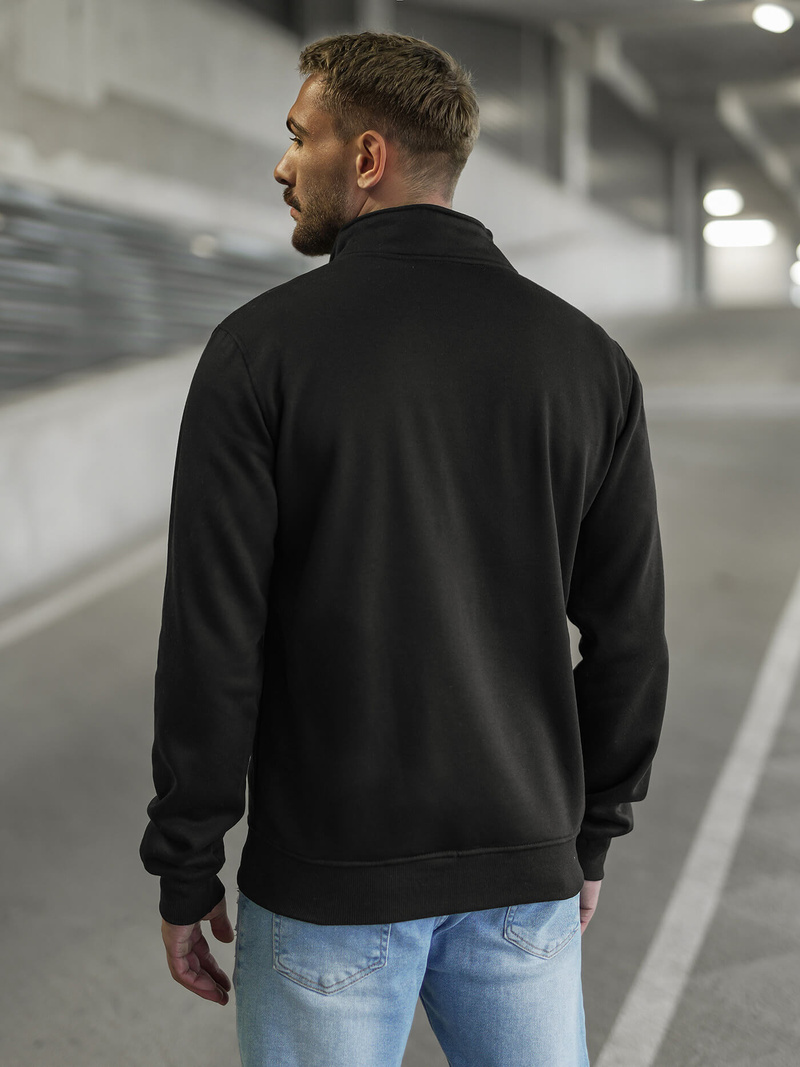 Bluză cu fermoar bărbați neagră OZONEE JS/2002Z