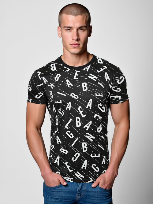 Tricou bărbați negri OZONEE JS/8T1196/3Z